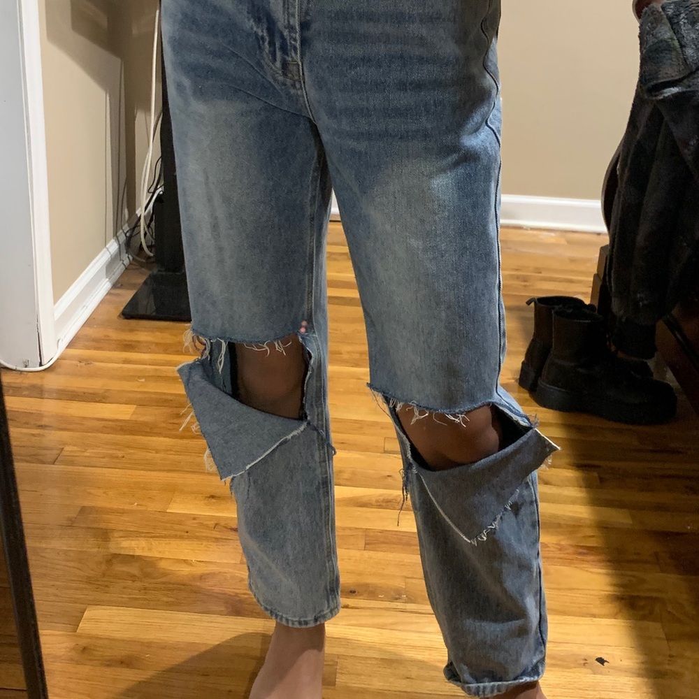 prettylittlething vintage wash jeans
